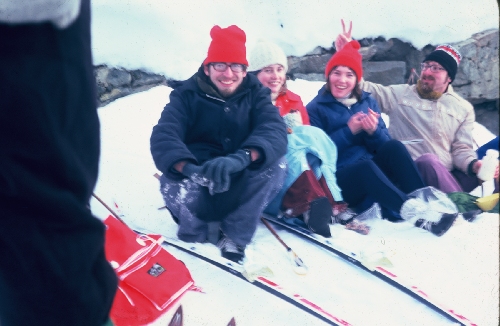 Photo of me in my 20s, hiking with friends in BC